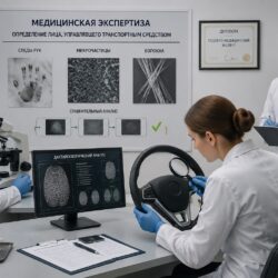 Пример медицинской экспертизы (определить кто сидел за рулем)